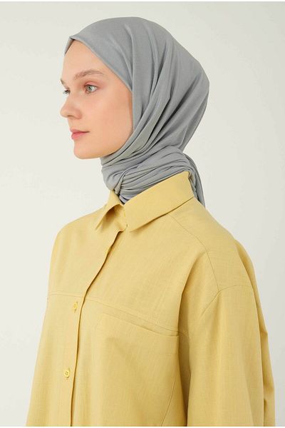 HEQA Combed Cotton Shawl Light Gray