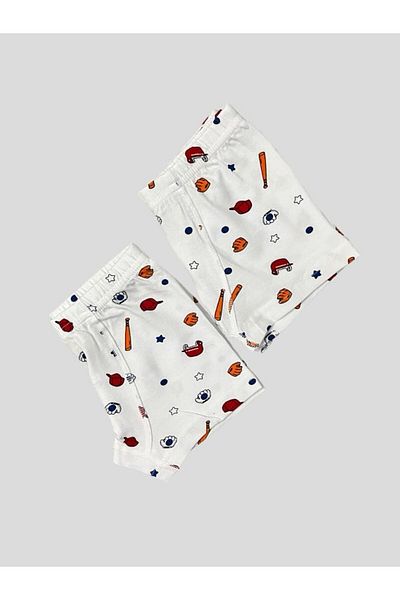 elmas kids Boy's White Boxer 2 τεμαχίων
