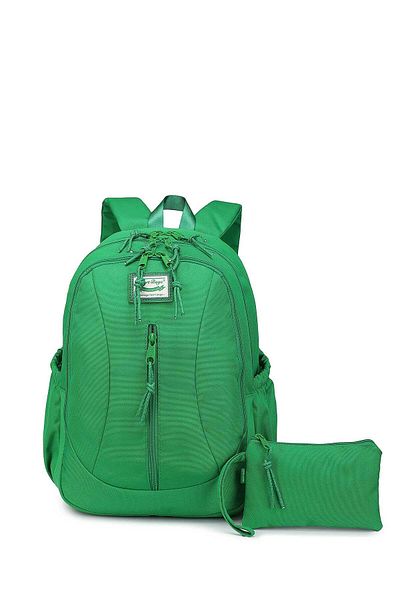 Getcho Sion Women's Green Lightweight Waterproof Backpack – Multi-Pockets, Water Bottle Compartment, Suitable for School Use