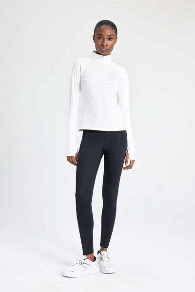 DeFacto Long Sleeve Slim Fit Sports T-Shirt - Stand Collar, Heavy Fabric B0811ax23au