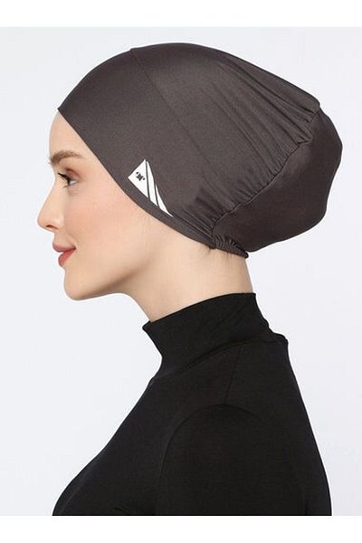 Ecardin Σκουπάκι πισίνας Anthracite - Hijab Swimmer, Γυναικείο Αθλητικό Καπέλο, Sea and Beach Swimming Cap