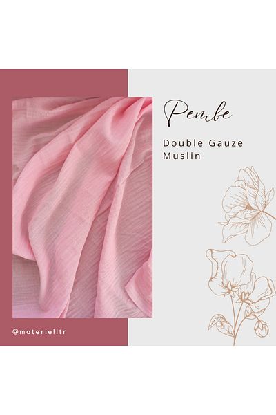 Materiel Pink Muslin Fabric - Double Layer and Wrap