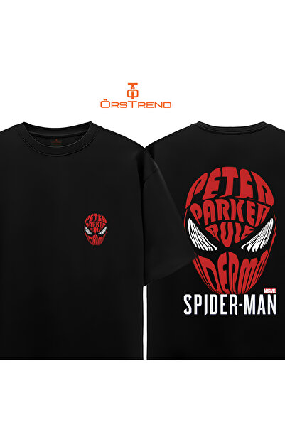 ÖRSTREND تي شيرت بطبعة بيتر باركر سبايدرمان مقاس كبير