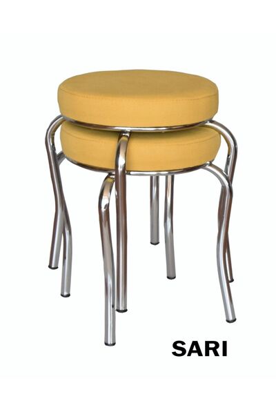 Ankhira Tabure (2 ADET) (MONTELİ GÖNDERİM) Krom Ayaklı, Taytüyü Kumaş, Metal ...