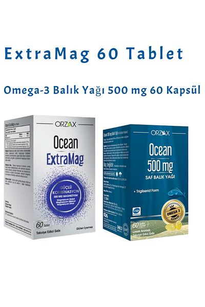 Ocean EXtraMag - 60 TABlET Magnesium + Omega-3 Fish Oil 500mg 60 Capsules + Facial Cleansing Gel 1X100ML