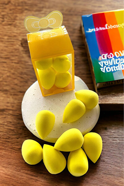 TAKIŞTIR Sarı Renk 8´li Pürüzsüz Dokulu Makyaj Süngeri Seti (Küçük Boy)