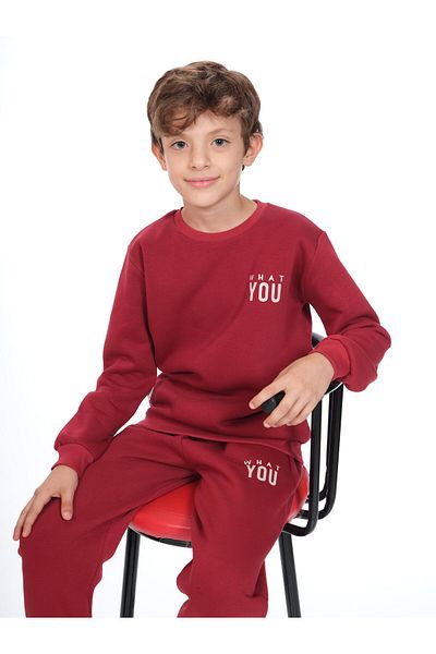 Kamex Claret Red Children's Thread Printed Three Thread