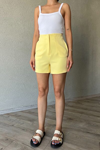 Seda Yalçın Atelier Mini Shorts - Yellow Collet Detailed