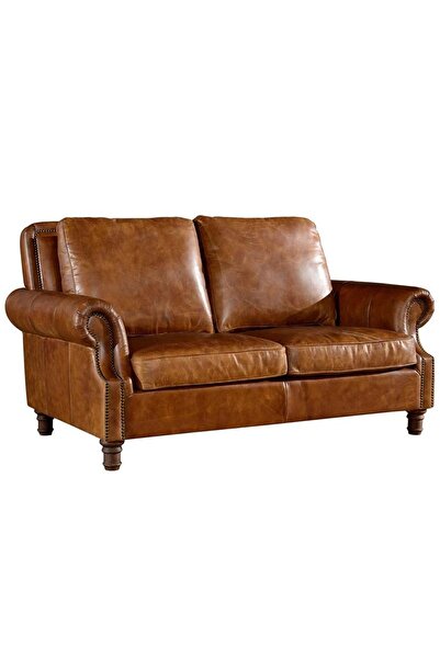 Hanel Mobilya RİCHARD Hakiki Deri koltuk(İKİLİ) Kahve