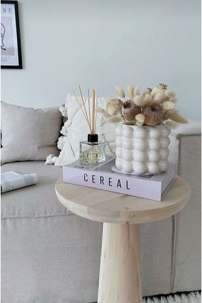 DNZDESIGN White Color Bubble Concrete Vase - H&M Model Spoon Holder, Flower Pot