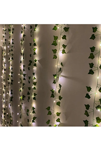 OSO HOME 3 ADET 2m 30cm Dekoratif Asma 3metre Sarı Led Dize Işıklar Yeşil Yapay SarmaşıkHOBİ Süsleme