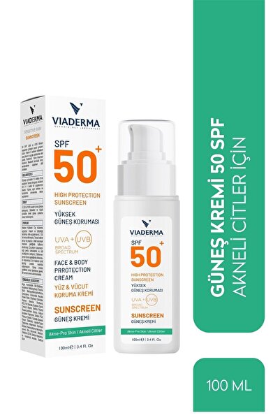 Viaderma Akne Karşıtı SPF 50 Yüz Ve Vücut Güneş Kremi Akneye Meyilli & Karma Ciltler - Bisabolol