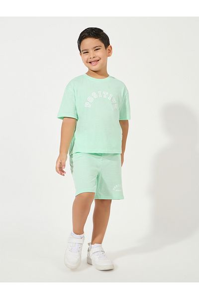 Styli Slogan Print T-Shirt & Shorts Set