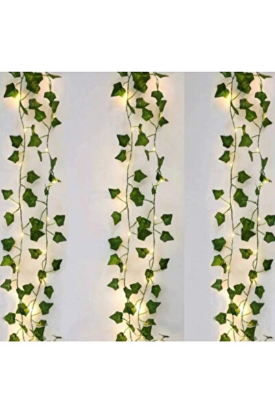 OSO HOME 3 ADET 2m 30cm Dekoratif Asma 3metre Sarı Led Dize Işıklar Yeşil Yapay SarmaşıkHOBİ Süsleme