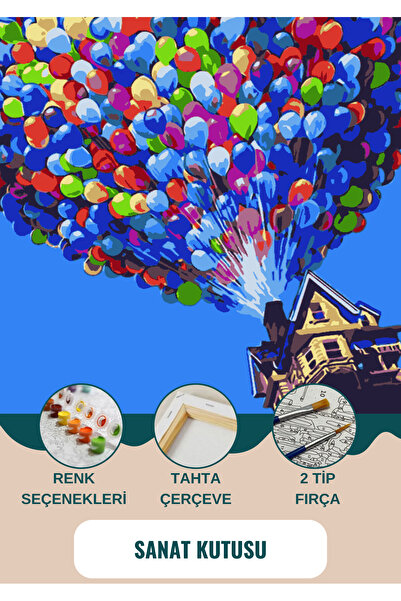SANAT Sayılarla Boyama & Hobi Seti - Yukarı Bak - Fırça Boya Duvara Asma Apar...