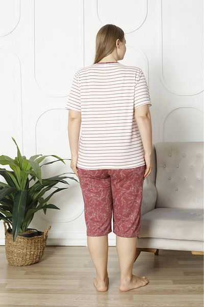 PİJAMOOD Battal Size Short Sleeve Cotton Pajamas Set