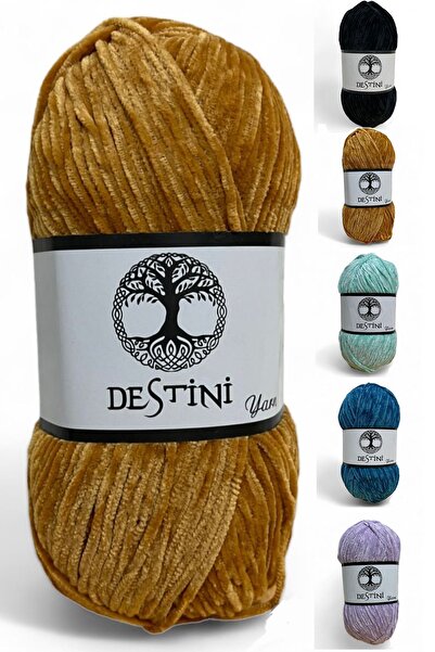 destini Ince Kadife Ip 100 gr 200 Metre Amigurumi El Örgü Ipi Ceket Yelek Bat...