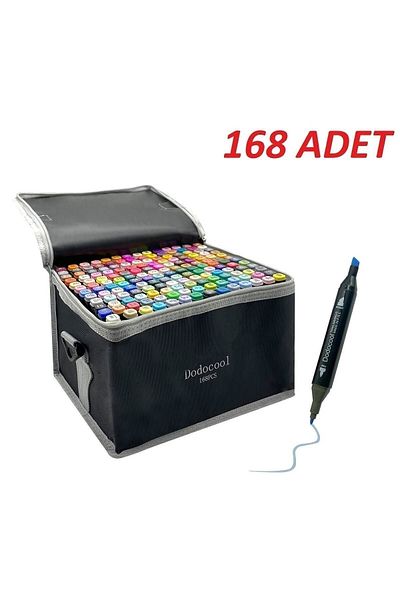 Dodocool Touch Marker Art Double Tip 168 Piece Pen Set Premium Painting Pen with Bag
