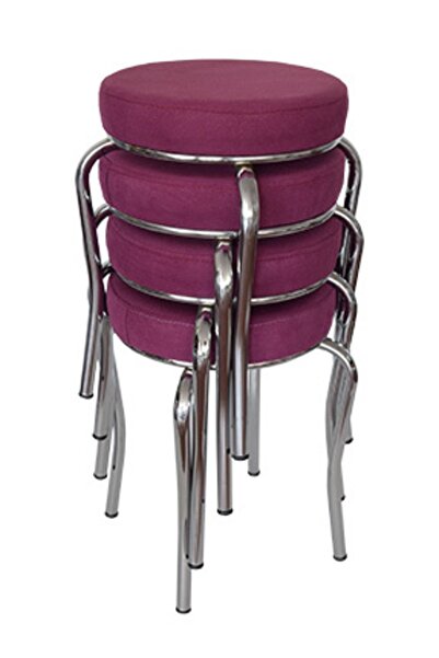 Ankhira Tabure (4 ADET) (MONTELİ GÖNDERİM) Krom Ayaklı, Taytüyü Kumaş, Metal ...