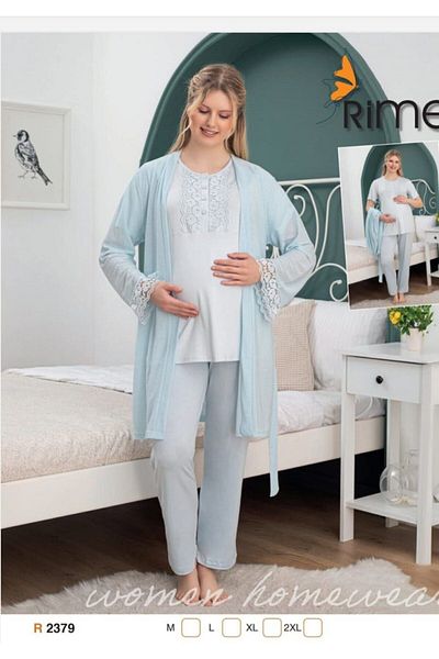 Reyhanlar Set pijamale și rochii de toaletă pentru femei însărcinate și de maternitate Rimellife - Home Wear 2379