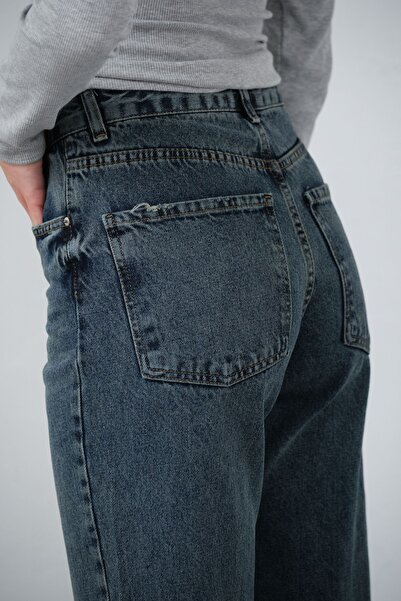 Maule Blugi evazați albaștri cu talie înaltă - 100% bumbac, picior lat, blugi @sanremo