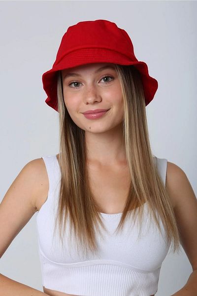 Remsa Mayo Red Cotton Bucket Hat - RŞ-110