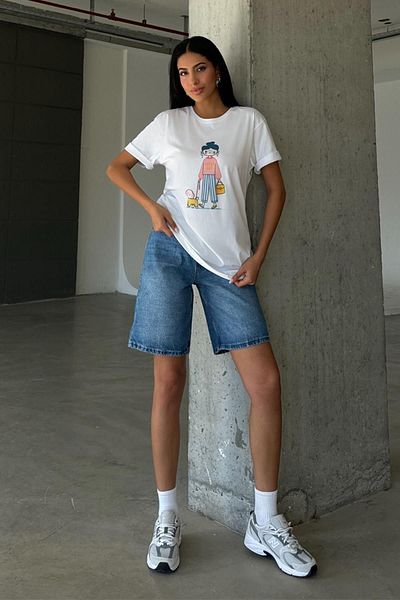 Blah Imprimat Great Day - Tricou pentru femei din bumbac ecologic supradimensionat cu inteligență artificială @xai