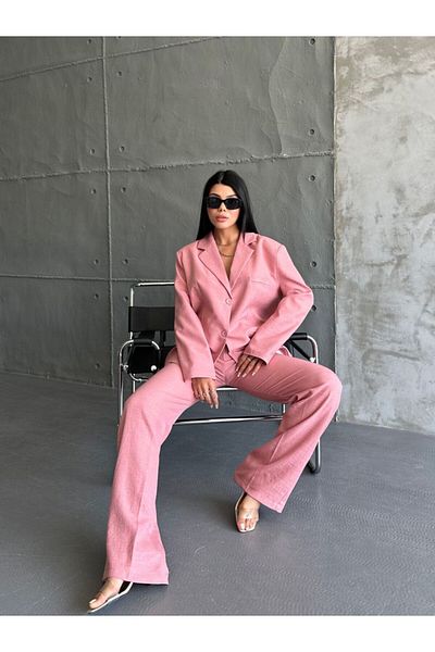 Moda İkra Linen Jacket and Trousers Set