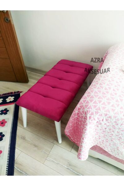 WATERYBROOK Benc Puf Bank Çeşitleri  Ahşap Ayaklı Ahşap Bench -Çift Kişilik Puf