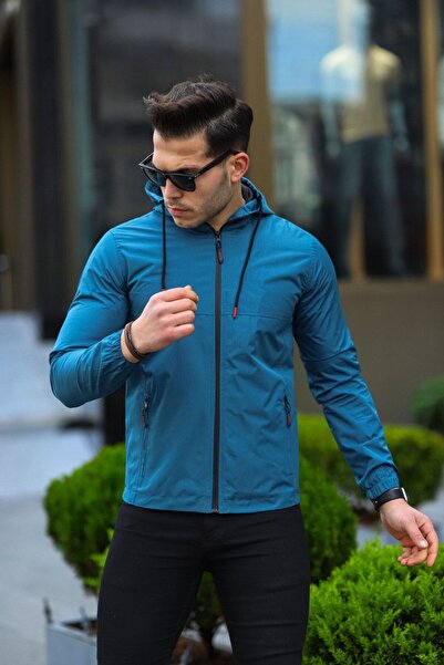 Boymen Men's Black Raincoat Water and Windproof