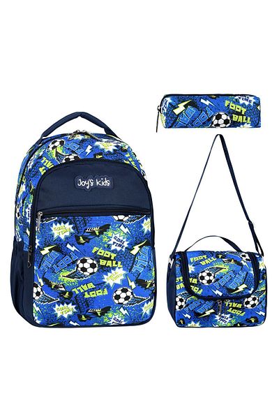 Bliss Geantă pentru școală primară cu licență cu model sportiv - Set de 3 cu nutriție și stilou