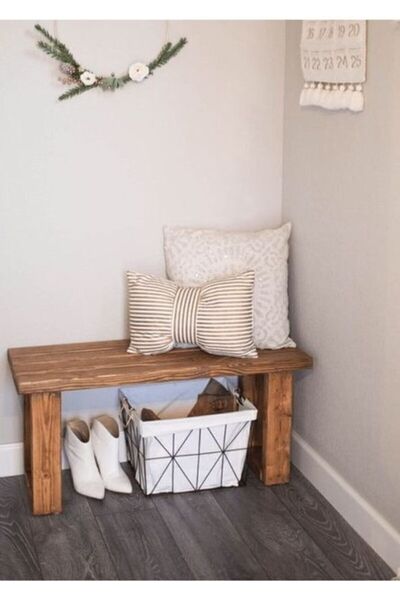 Master Hands Ahşap Bank , 95x30xh:40cm Bench , Mutfak Bankı, Kapı Önü Bank, A...