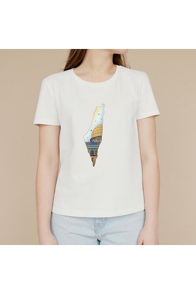 aynewmoda Tricou unisex cu mânecă zero cu imprimeu palestinian
