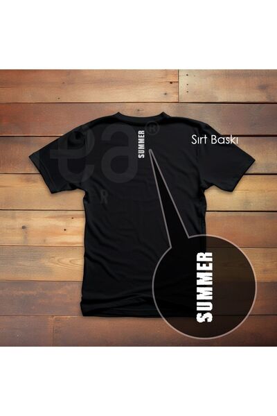 Crea Eymer Wear Flora Tropical - Μαύρο Premium T-Shirt από 100% βαμβάκι με λεπτομέρεια από κρυστάλλινη πέτρα