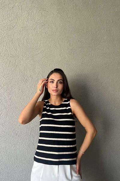 Seda Yalçın Atelier Cream Black Striped Athlete