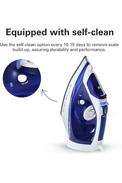 Hamilton Beach Steam Iron 2500W, Ceramic Soleplate, Auto-Shut Off, Vertical Steam,Water Spray,Steam Shot, Dry,300ml