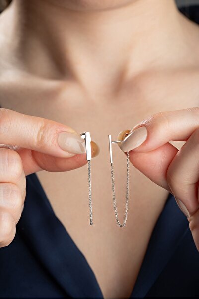 Silvano Jewelry 925 Ayar Gümüş Zincir Küpe