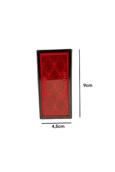 gcstore Red Bonding Rectangular Black Framed Plastic Reflector Cat Eye Caravan/Pickup Truck/Trailer