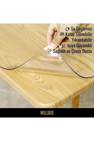 Willuxe Față de masă transparentă groasă 1,4 mm Protector de masă