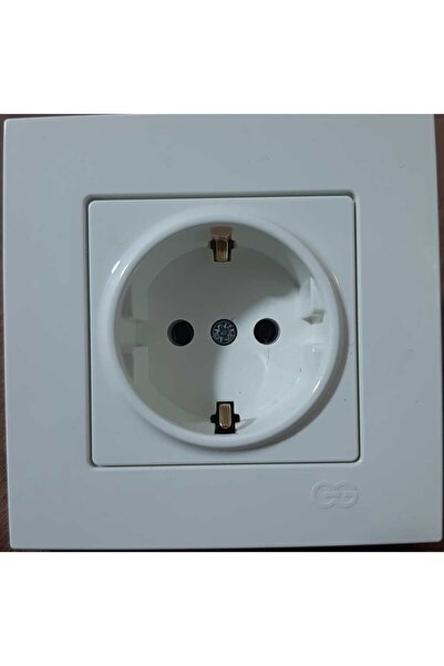 Günsan eqona topraklı priz fildişi + çerçeve