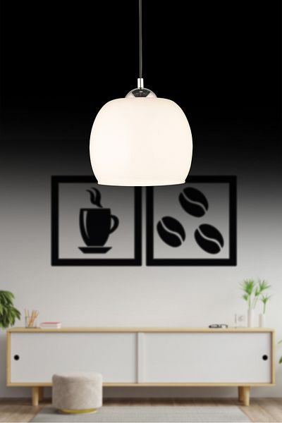 NisaLuce Nisa Luce Basement - White Glass Single Pendant Lamp Blown