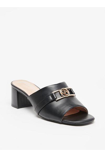 Celeste Women's Monogram Print Slip-On Sandals with Block Heels