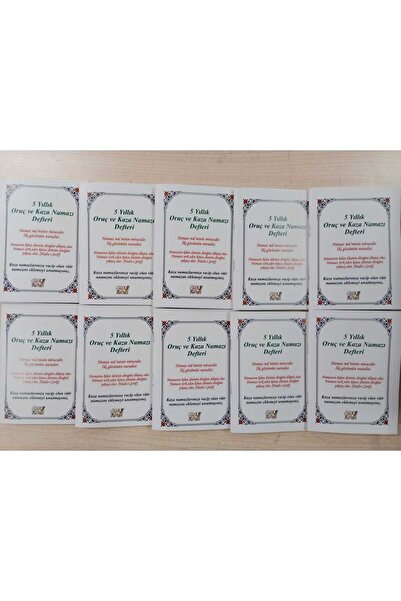 FURKAN YAYINEVİ 5 Yıllık Oruç Ve Kaza Namazı Defteri (10 ADET)