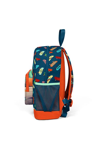 Coral Orange Children's School Bag with Two Compartments