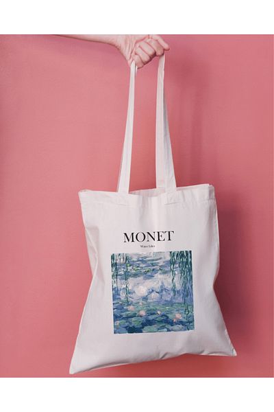 Saiza Monet Lilies Patterned - Raw Cloth Shoulder Bag