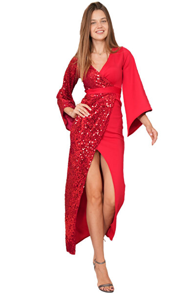 Styling Park Pul Payet Garnili Uzun Abiye Elbise