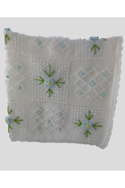 Aykır ı Bebe Aykır-ı Baby Flower Patterned Tunisian Hand Knitted Baby Blanket