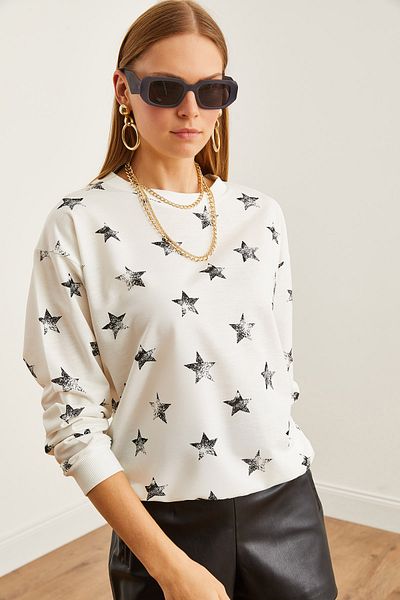 Olalook Varak White Soft Casual Φούτερ - SWT- 19000457