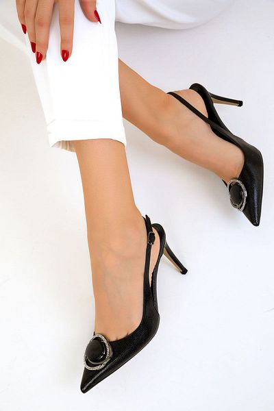 SOHO Classic Black Women's Heeled Shoes - 19477