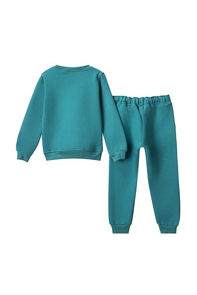 TRENDYOLKIDS Mint Knitted Printed Bottom-Top Set - TKDAW25AU00017